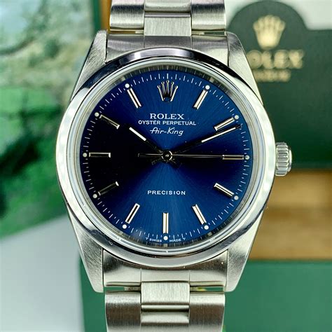 rolex air king blue dial price|rolex air king price chart.